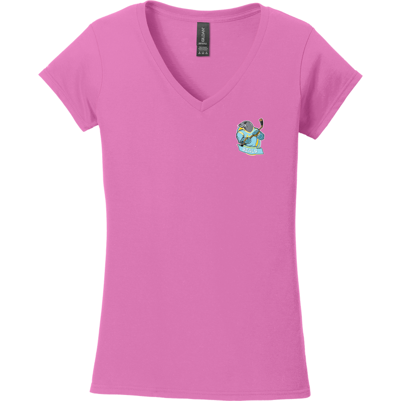Atlantic City Seals Softstyle Ladies Fit V-Neck T-Shirt