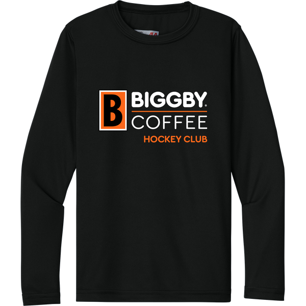 Biggby Coffee Hockey Club Youth Cooling Performance Long Sleeve Tee