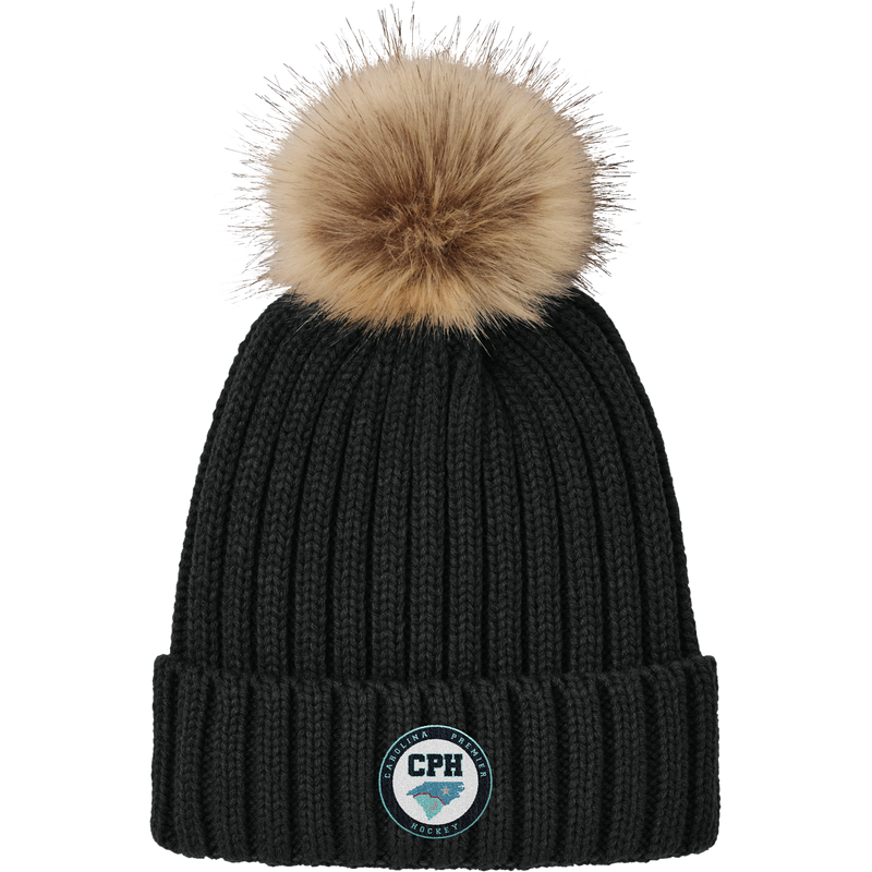 Carolina Premier Hockey Faux Fur Pom Beanie