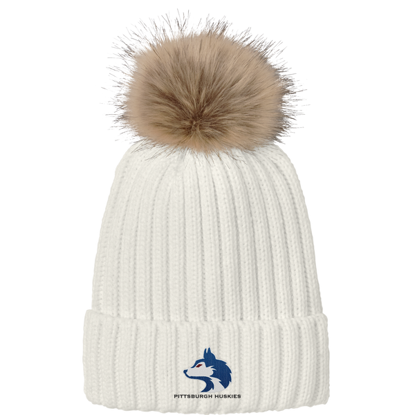 Pittsburgh Huskies Faux Fur Pom Beanie