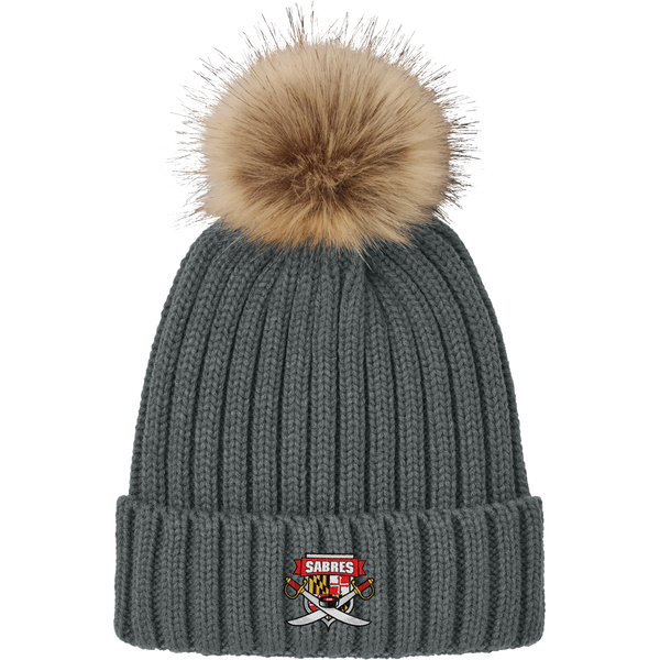 SOMD Sabres Faux Fur Pom Beanie